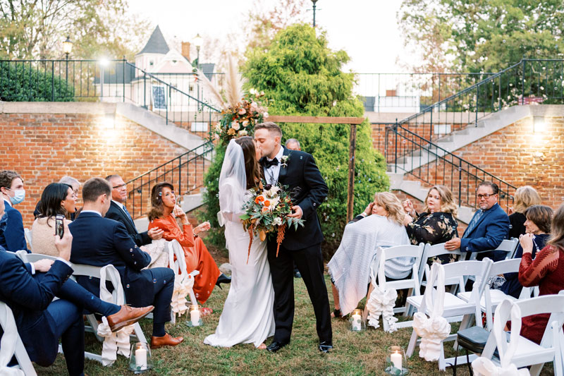 Downtown Cary Sunset Wedding